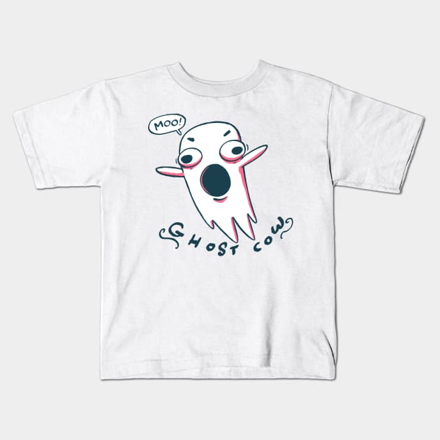 Ghost Cow Kids T-Shirt by neilkohney